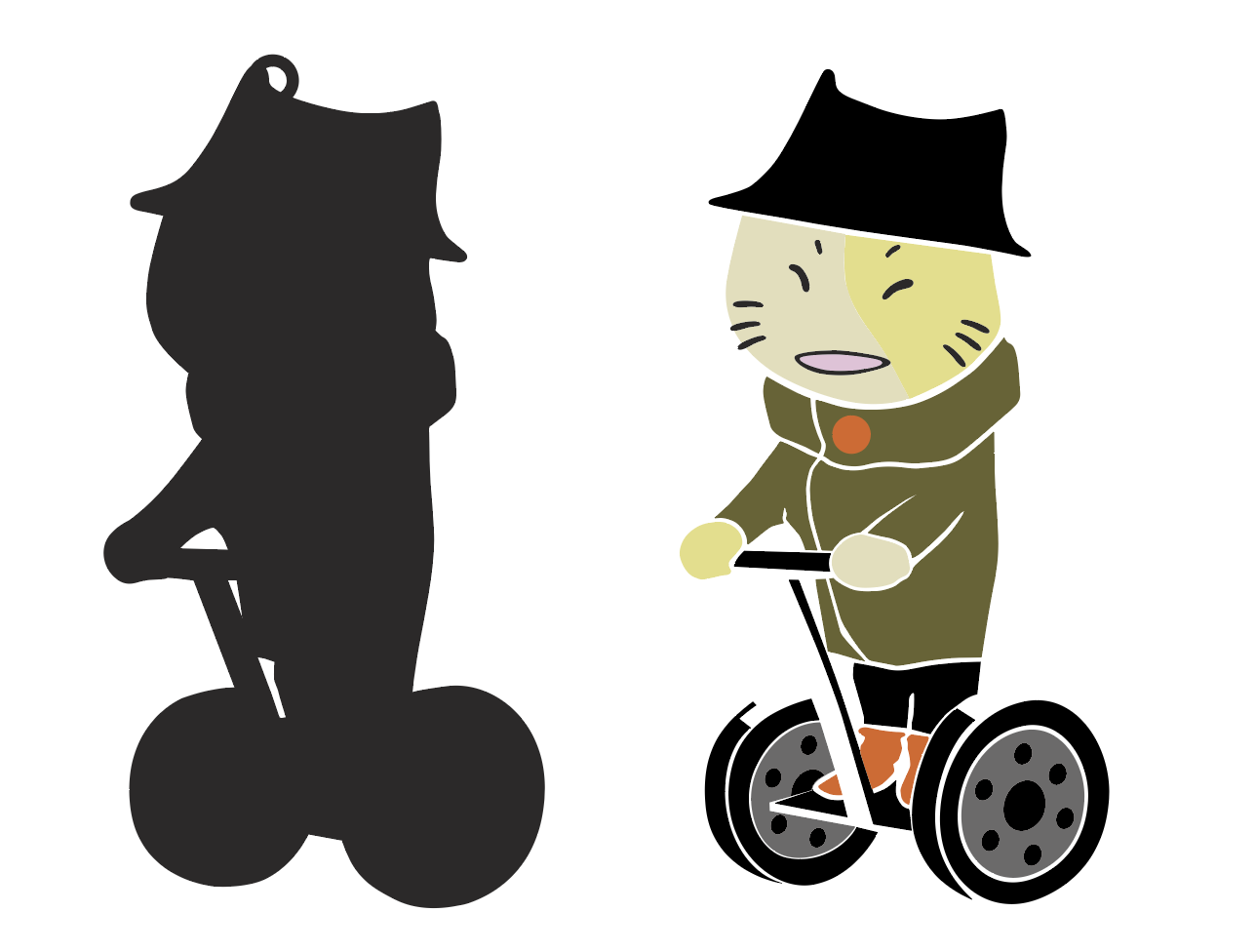ラバーキーホルダーの各パーツを分解して確認するIllustrator画面